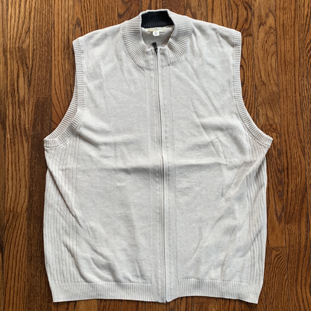 OCEAN & COAST | 100% Cotton Cream-colored Sweater Vest | Sz L